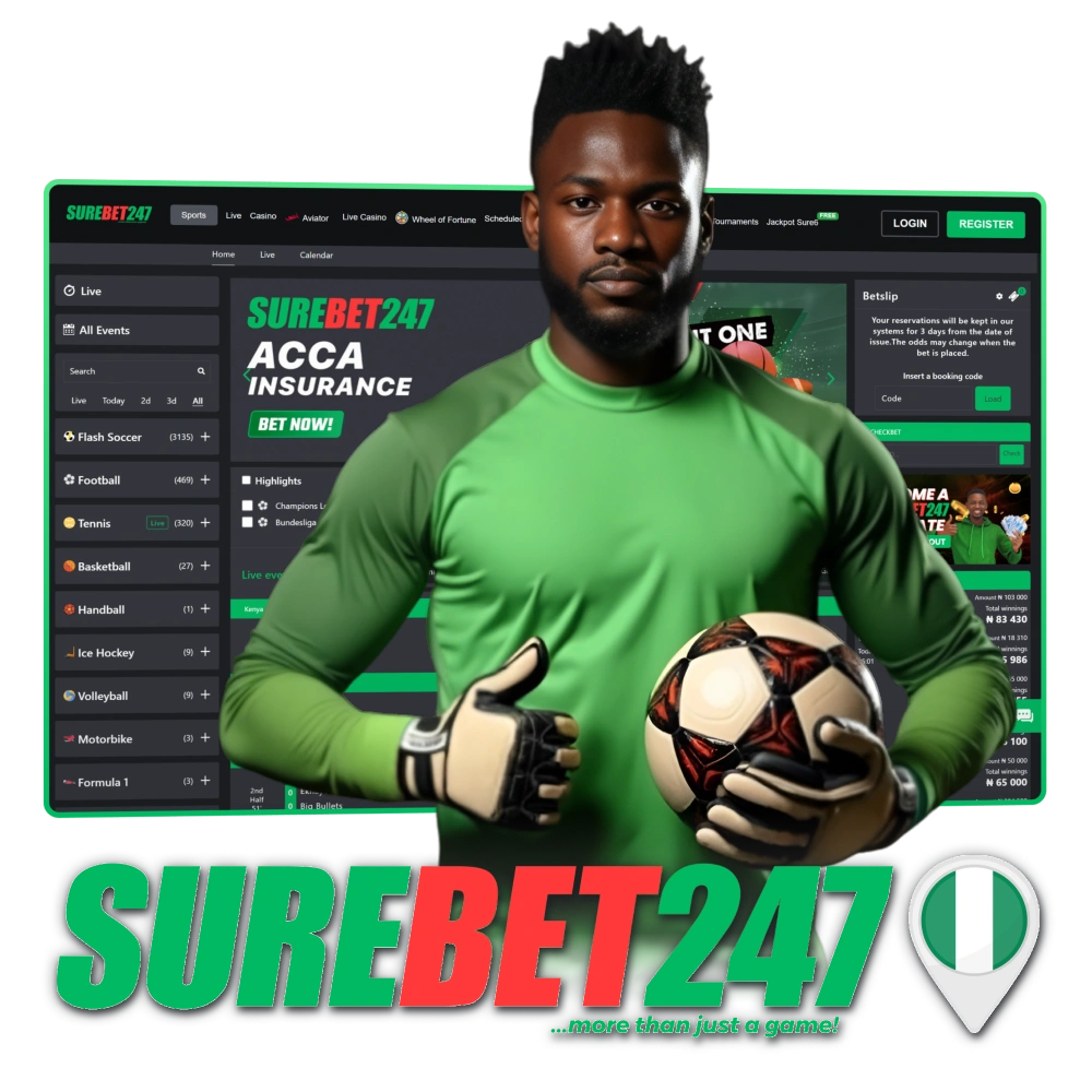 Visit casino and betting offical website Surebet247 in Nigeria.