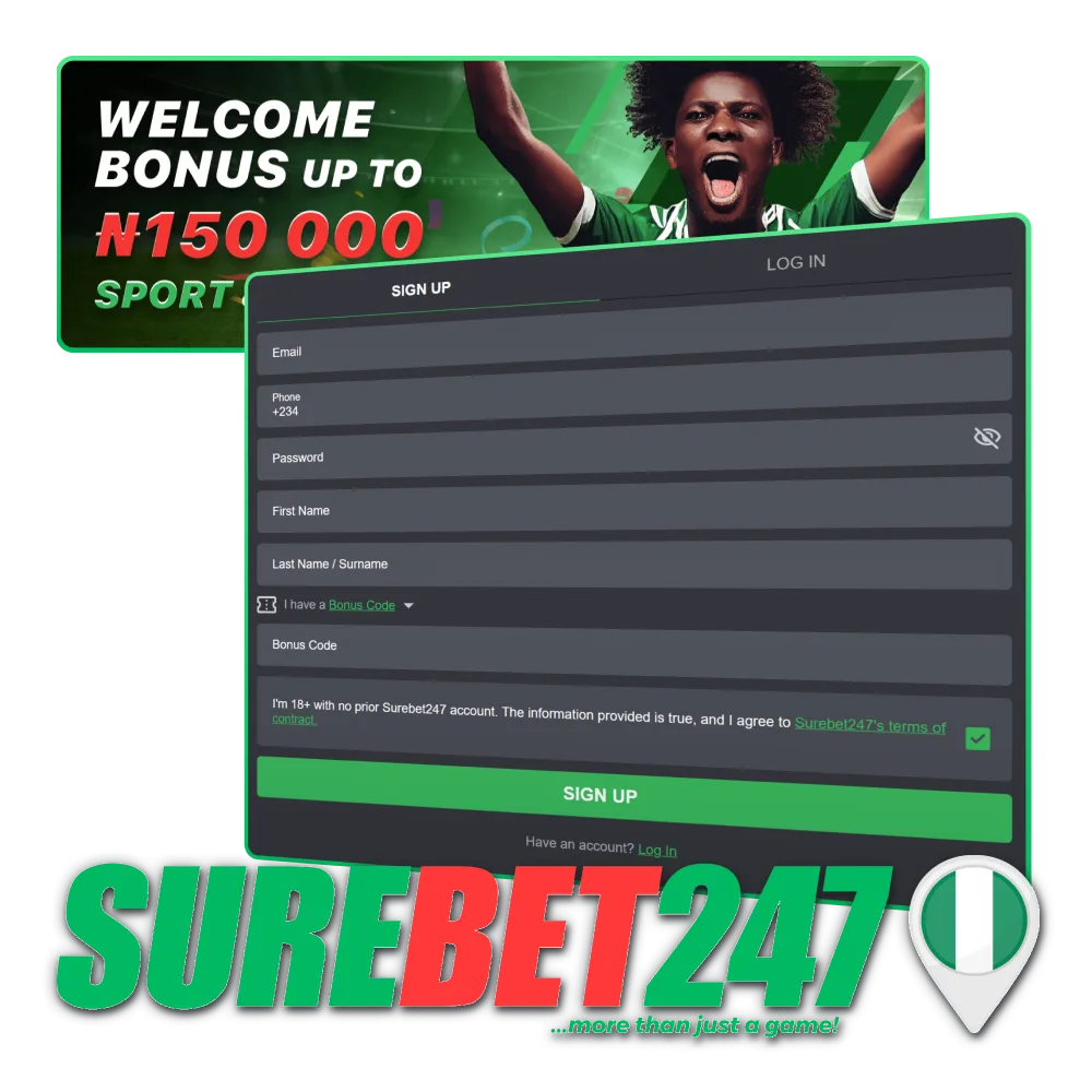 Go through the registration and create your account at Surebet247.