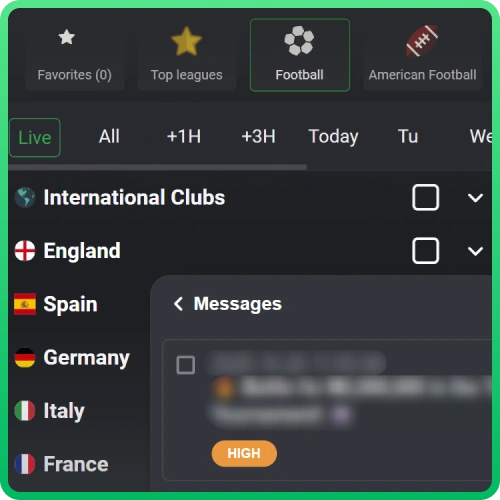Set push notifications about sport matches on Surebet247 app.