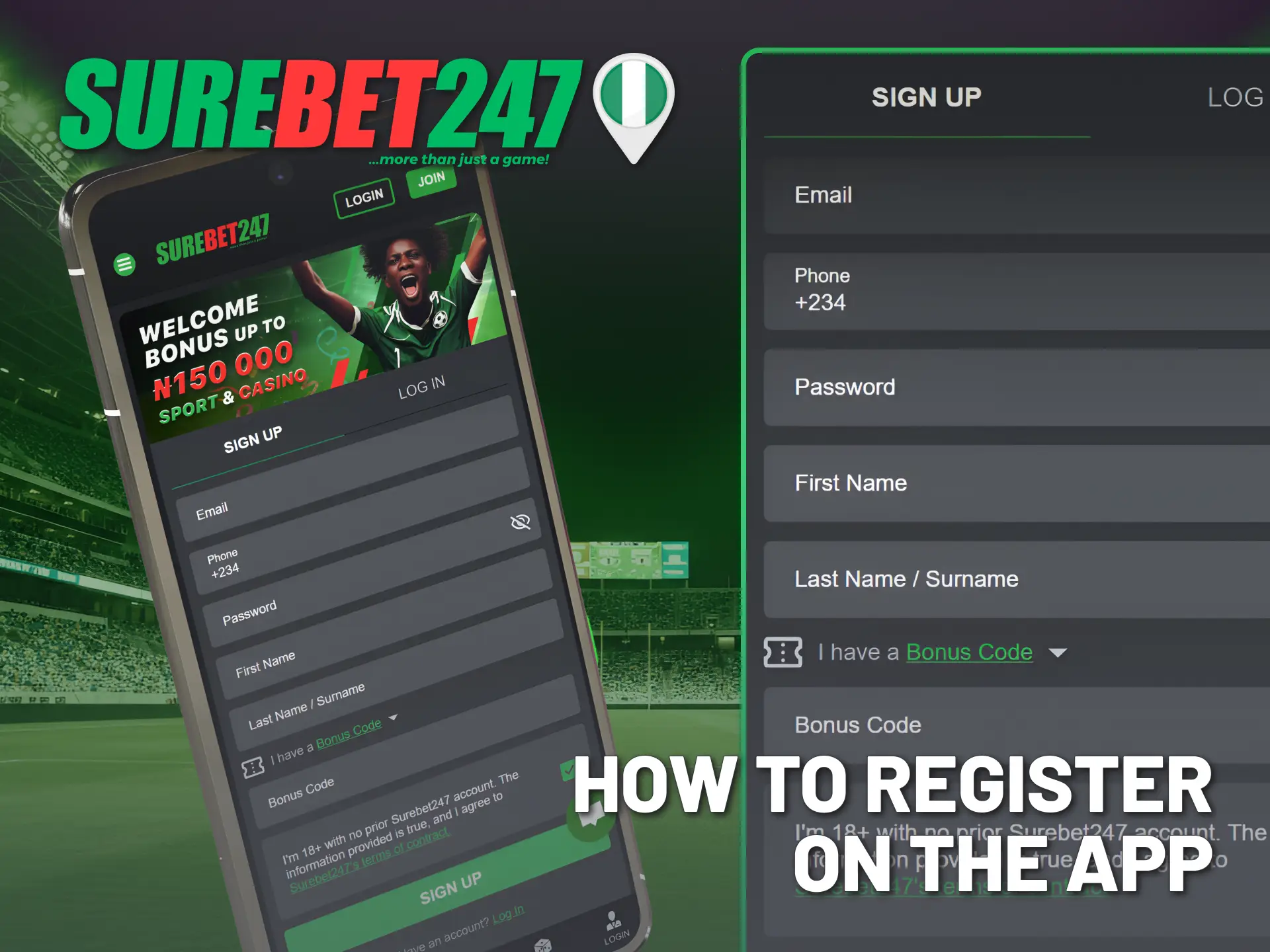 Download the Surebet247 app and create account to play casino.