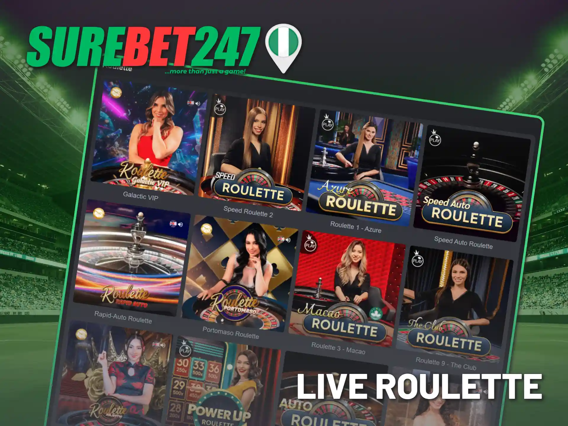 Bet on Surebet247 live roulette for a chance to win.