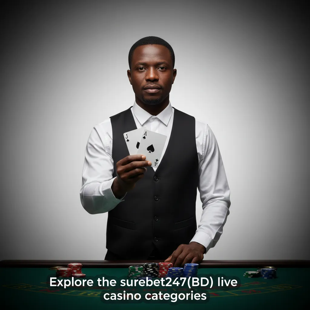 surebet247(BD) live casino categories: Roulette, Baccarat, Blackjack, Poker, TV Games, Dice/Wheel; 120+ tables, NGN.