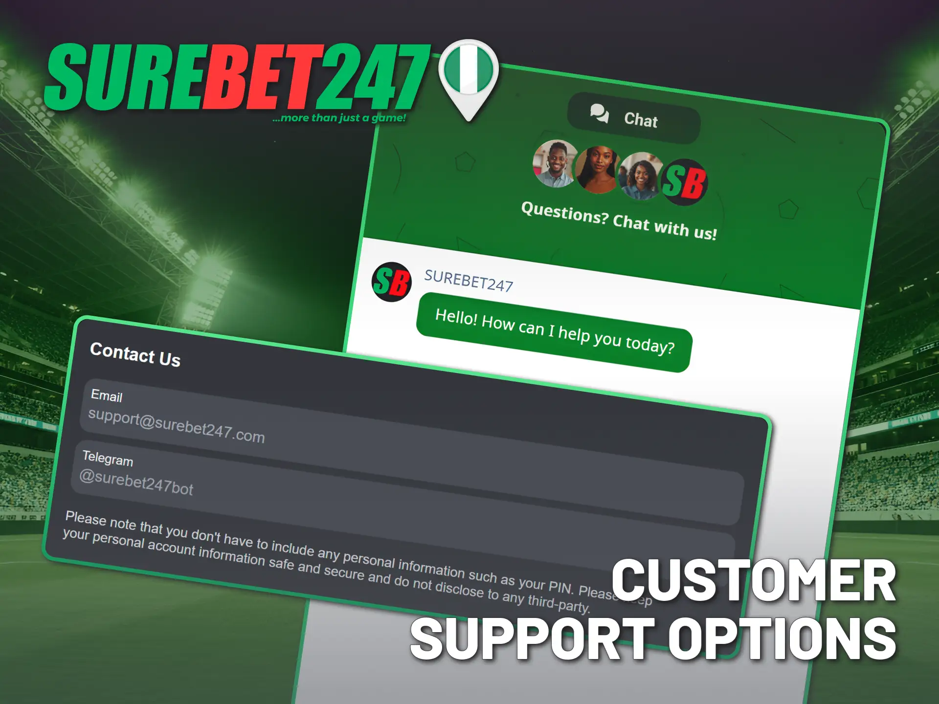 Get immediate assistance using the Surebet247 customer support channel.