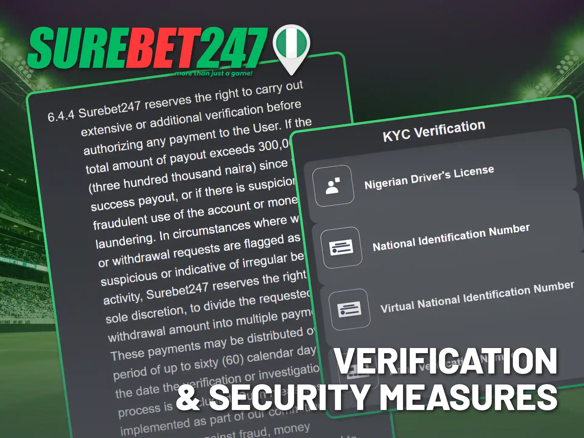 Verify your Surebet247 account to ensure secure payments in Nigeria.