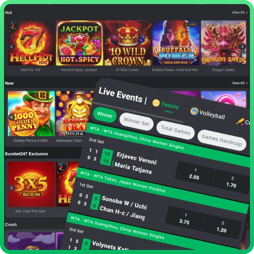 Bet on casino and sports with Surebet247 Nigeria online options.