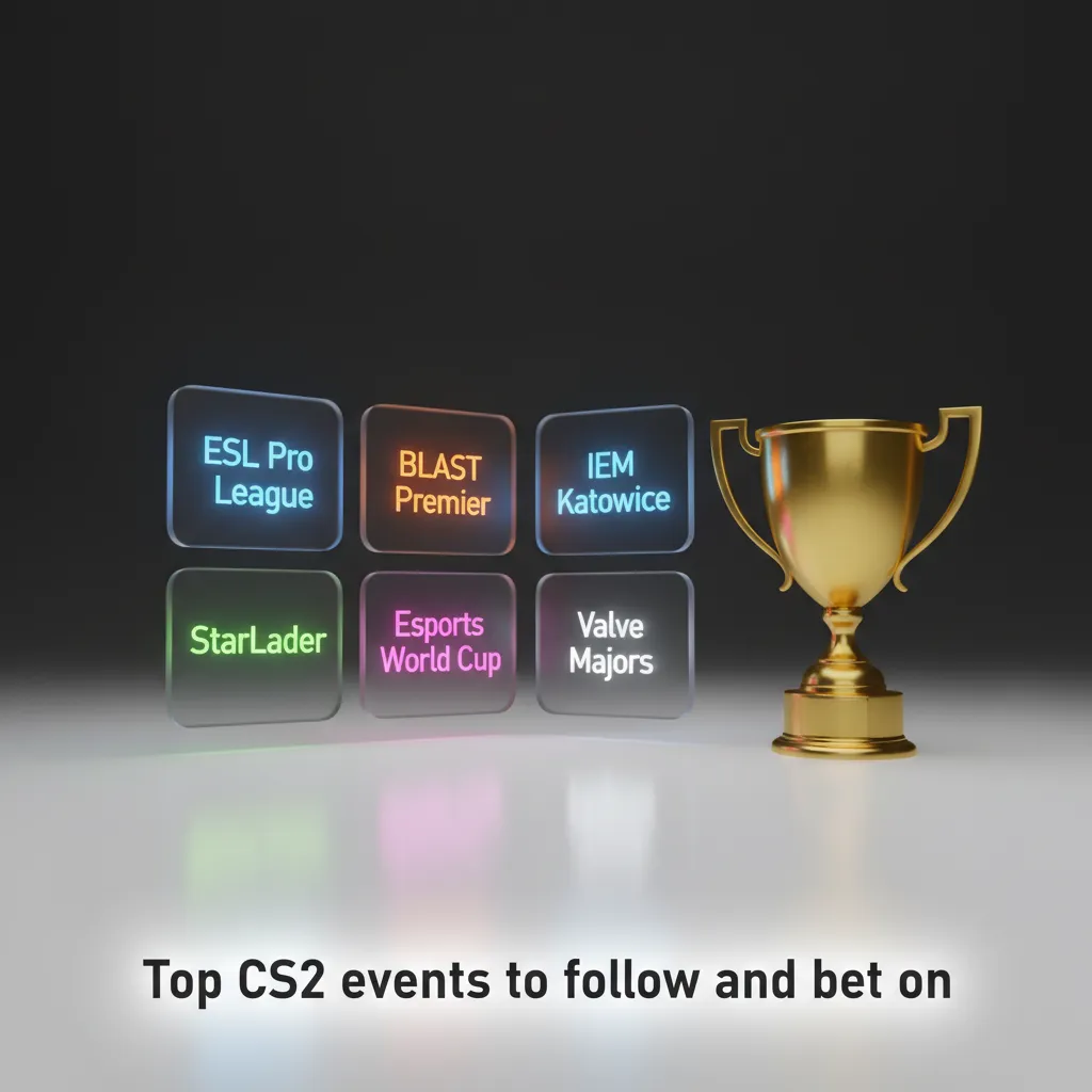 Top CS2 events for betting: ESL Pro League, BLAST Premier, IEM Katowice, Cologne, Esports World Cup Riyadh, Valve Majors.