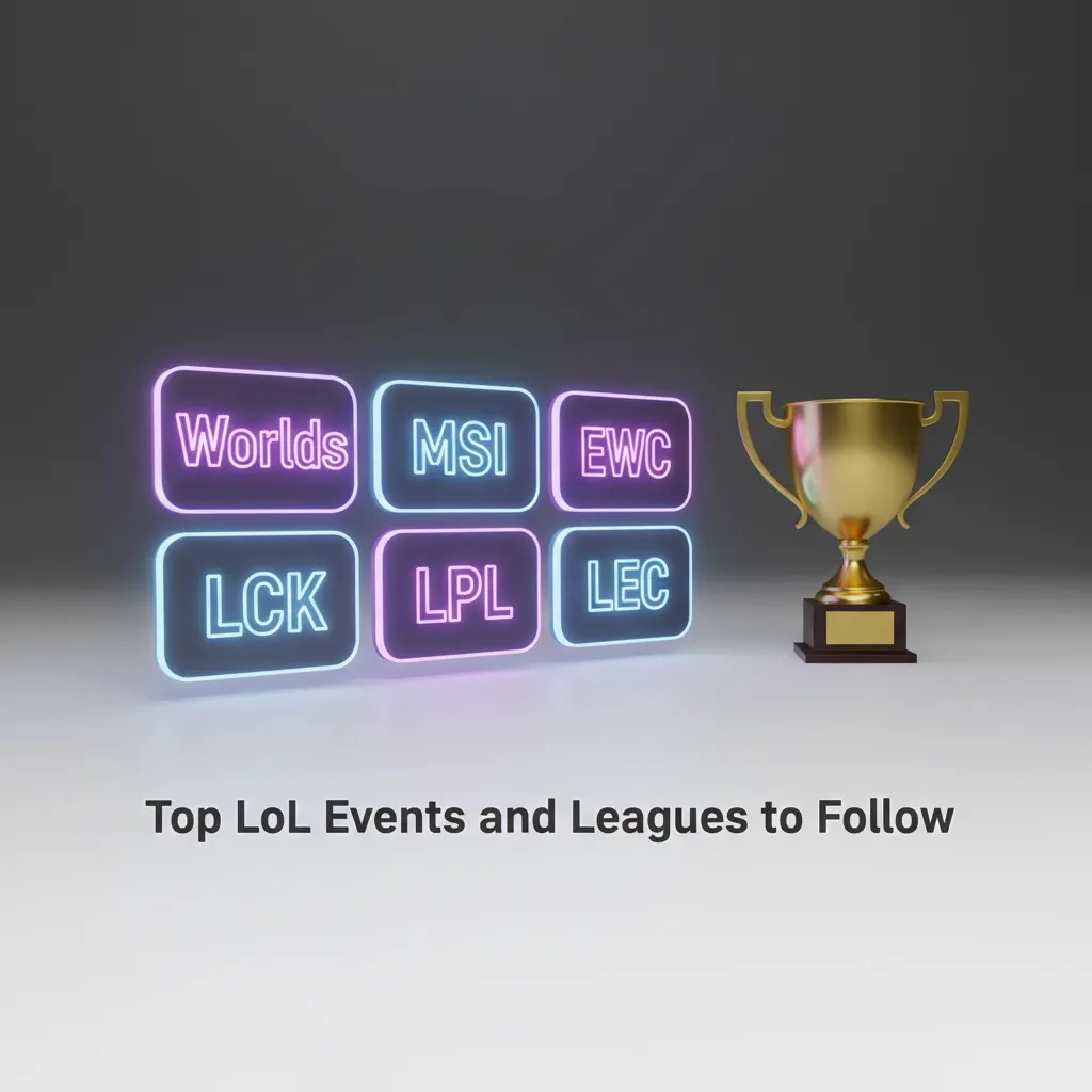 List of top League of Legends events: Worlds, MSI, Esports World Cup, and leagues LCK, LPL, LEC.