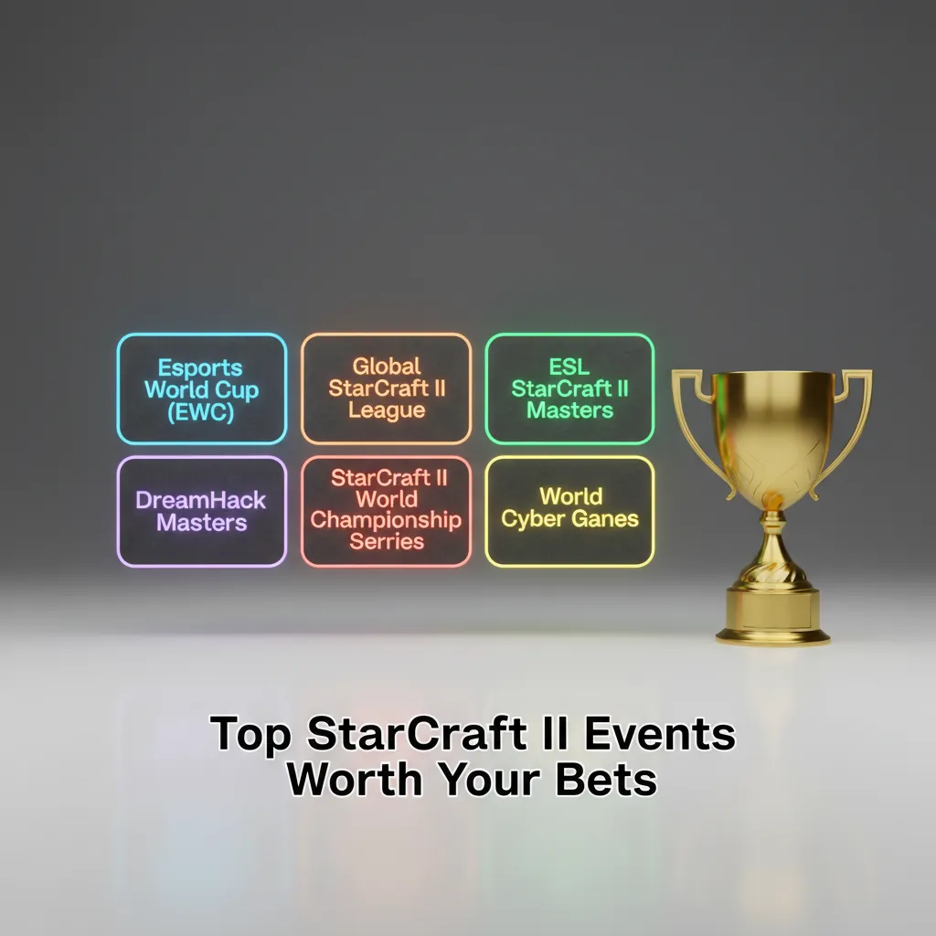 Top StarCraft II events worth your bets: EWC, GSL, ESL Masters, IEM Katowice, TLS, WTL.